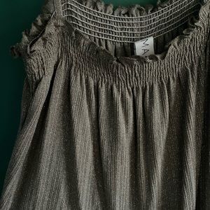 Anthropologie Grey Metallic Flowy Tanktop, Size S, NWT